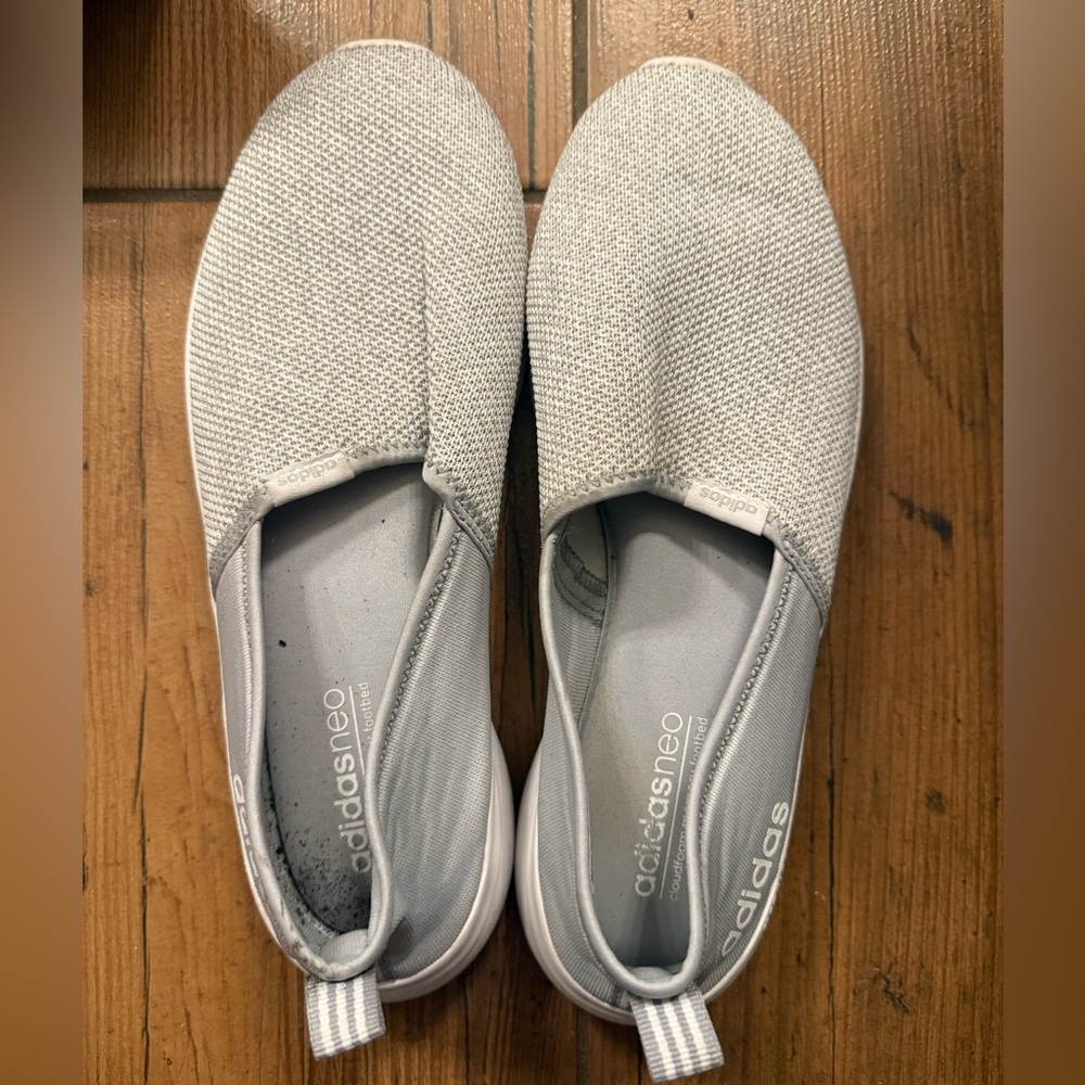 Adidas Neo Light Gray Slip-On Sneakers